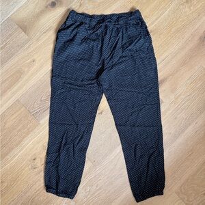 Uniqlo Black Beige Micro Swiss Polka Dot Joggers Pants M Pockets